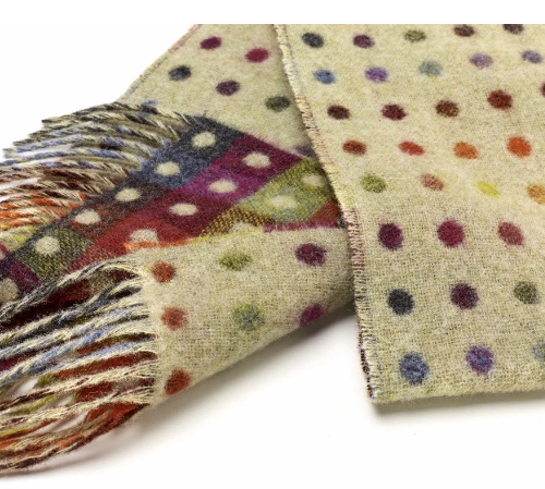 Spot sage merino wool scarf