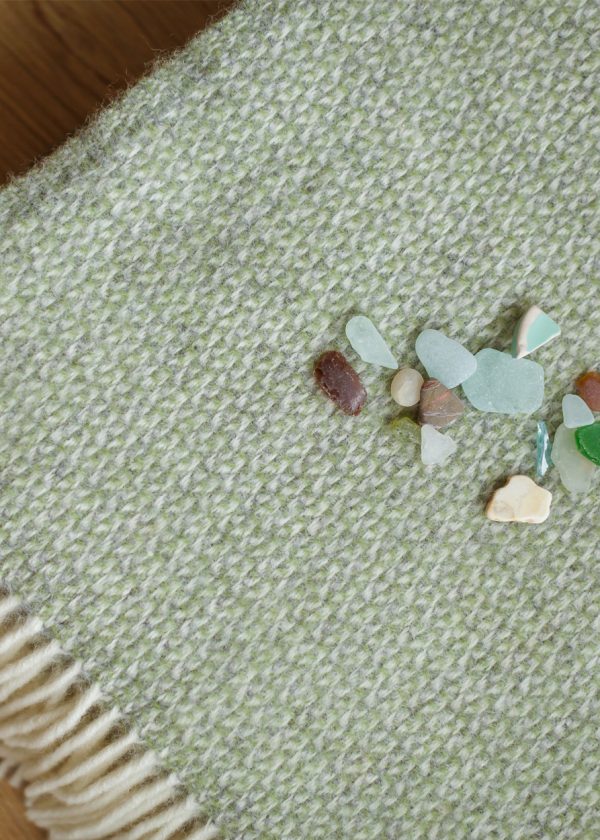 illusion green grey throw