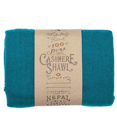 WildWoolPic I fairtrade cashmere shawl teal e1607601563318