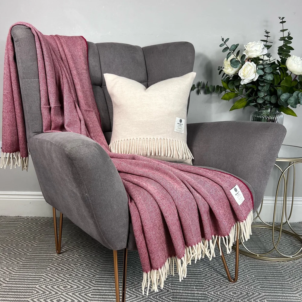 Spotted Cranberry throw mcnutt