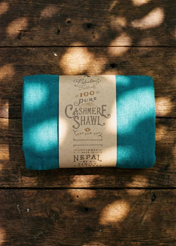 wildwool cashmere shawl teal26