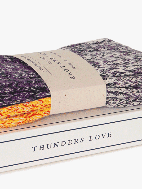 WildWoolPic Thunders Love recycled socks charlie blackberry sunshine box 1