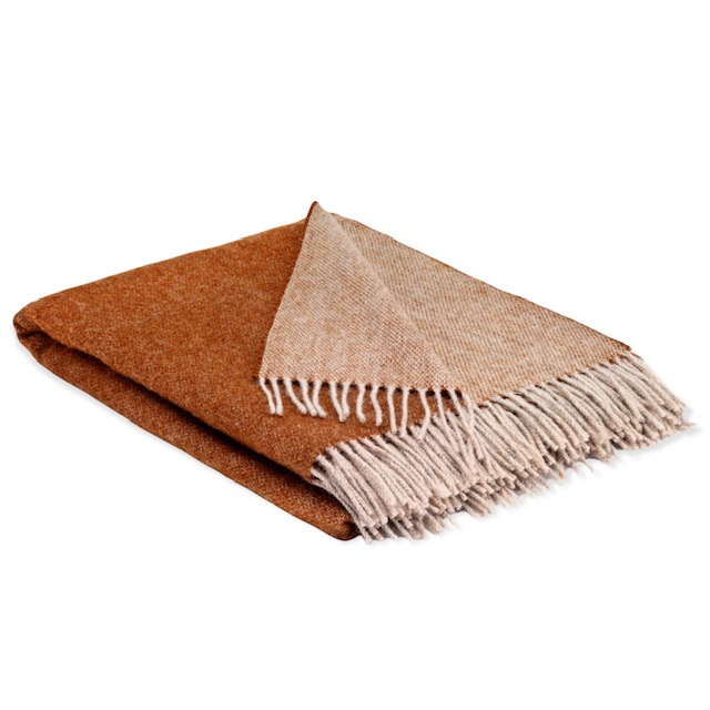 Gingerbread Reversible Wool throw