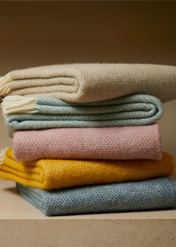 beehive oatmeal throw pure wool