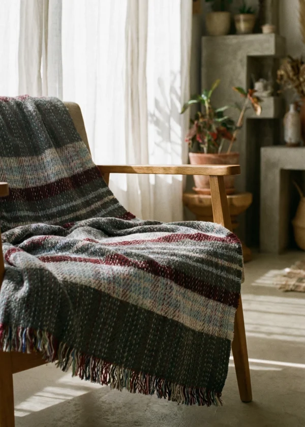 wildwool pic tweedmill recycled throw bark