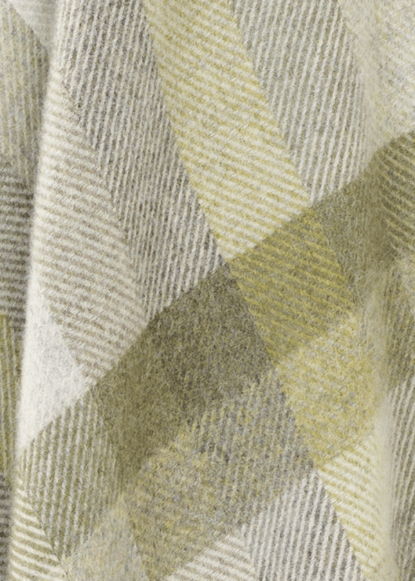 bronte by moon woodale stripe check pure new wool throw olive green p10536 76919 image