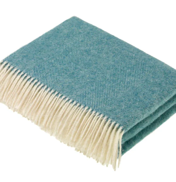 herringbone aqua shetland throw