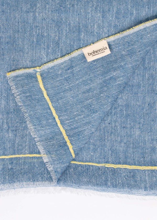Linen Scarf Indigo Lemon BohemiaDesign 03