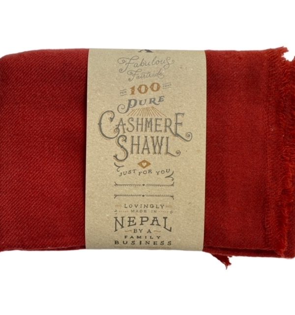 Fairtrade cashmere scarf red
