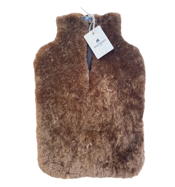 Chocolate Sheepskin hot water bottle cover 