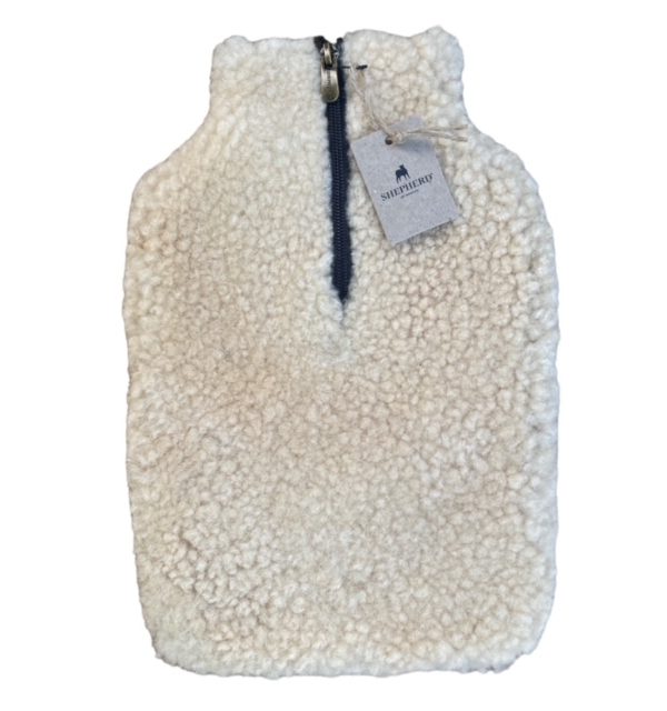 Cream Sheepsking hot Water bottle cover 
