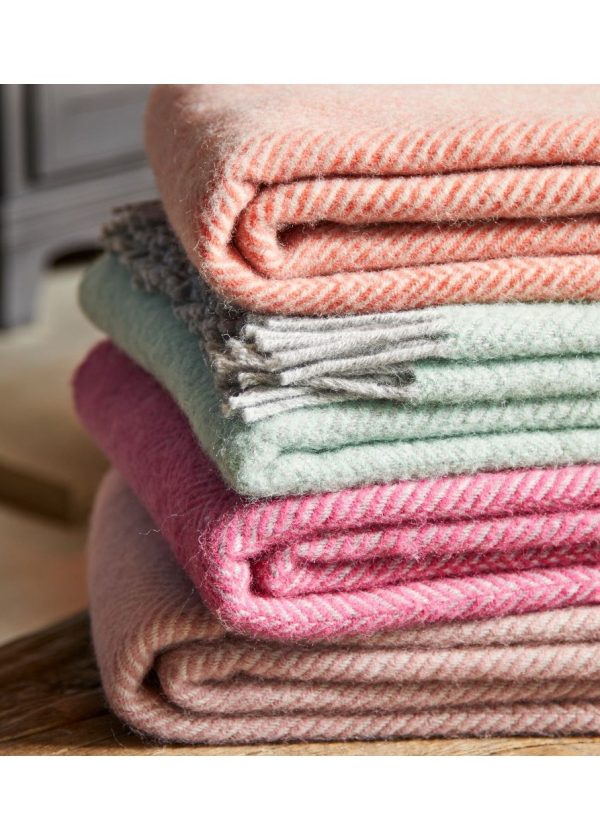 herringbone laurel green throw