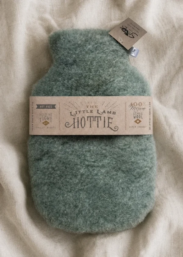 ww green lambswool hot water bottle