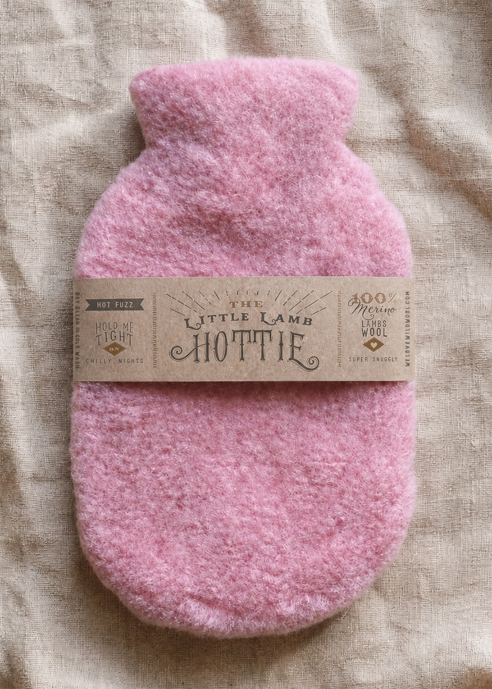 ww pure wool hot water bottle pink 2
