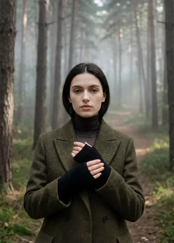 wild wool pic turtle doves black recycled cashmere gloves