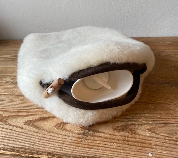Sheepskin hot water bottle