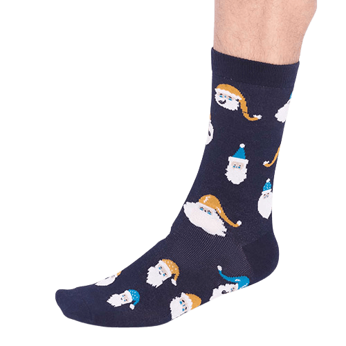 Navy santa socks