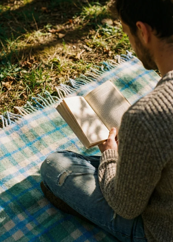 wildwool pic cottage check polo wool picnic blanket