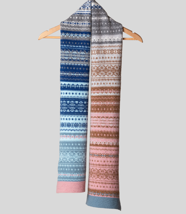 Dew Fairlisle merino wool scarf 2