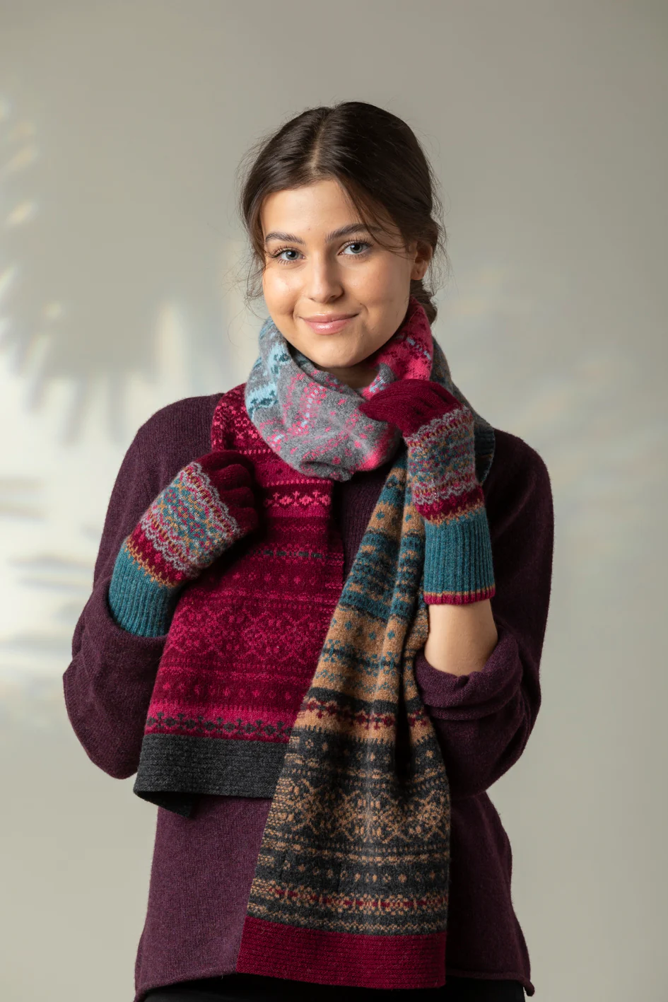 alloa fairisle scarf velvet