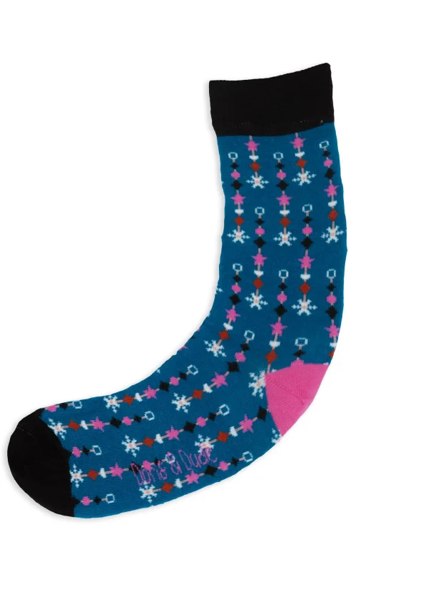 doris dude teal snowflake bamboo socks ww