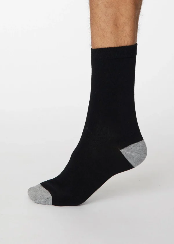thought plain black bamboo socks ww