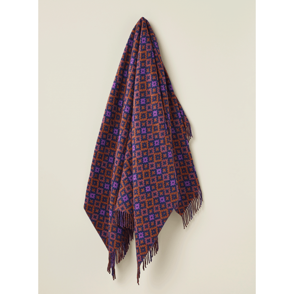 ww bronte wool throw dartmouth rust purple