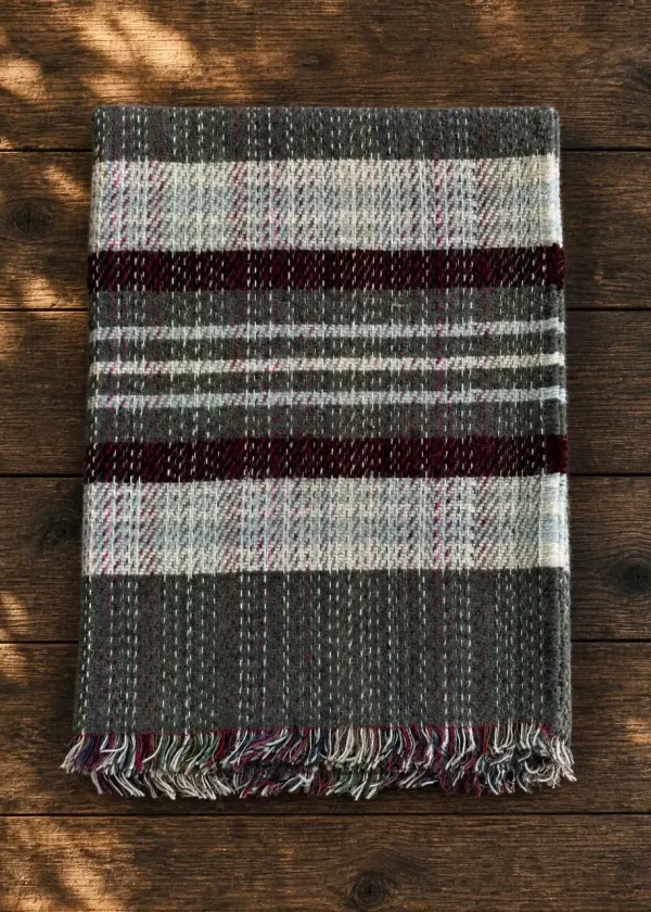 Bark recycled pure wool blanket throw ww