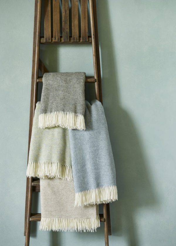 Light sage herringbone