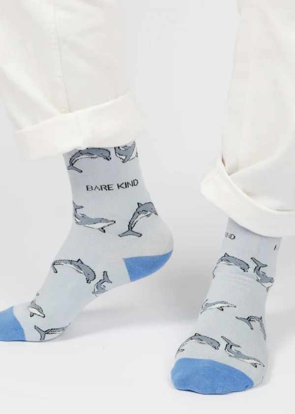 dolphin bamboo socks model.webp