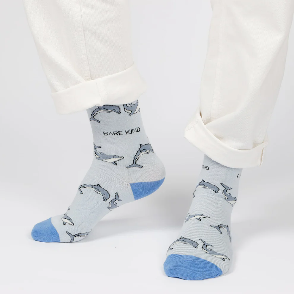 dolphin bamboo socks model.webp