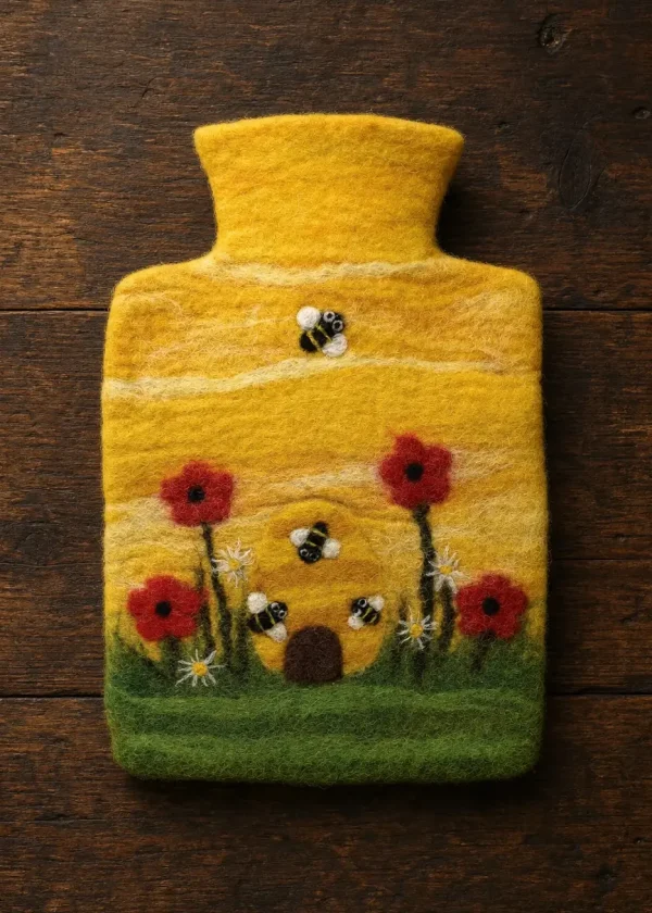 ww bee felted wool hot water bottle