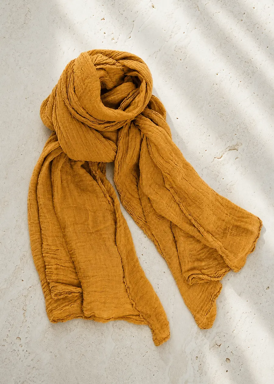 amber mustard pure hemp scarf ww