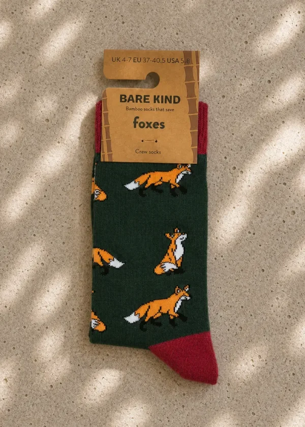 bare kind foxes bamboo sock ww