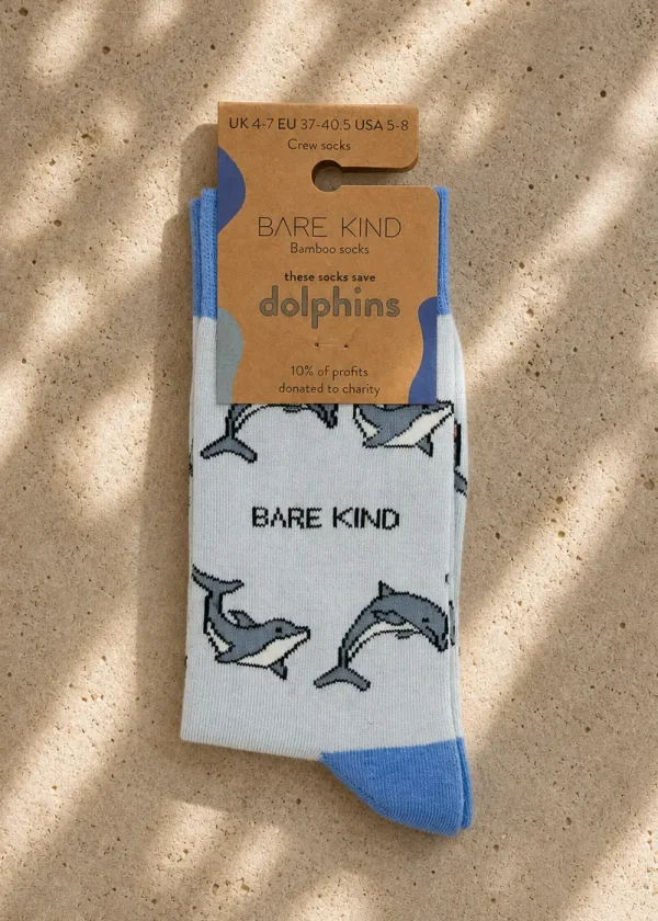 bare kind save dolphins bamboo socks