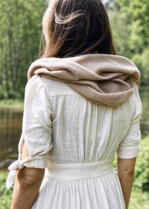 biscuit diamond pure cashmere shawl ww