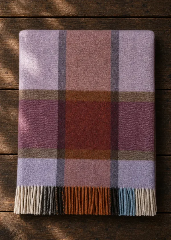 bronte patley damson merino wool throw ww