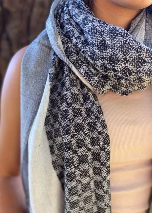 check fairtrade cashmere shawl 6 ww
