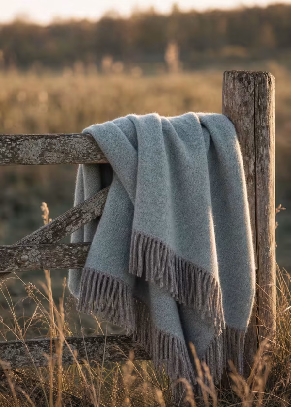 cosy aqua pure wool british throw ww