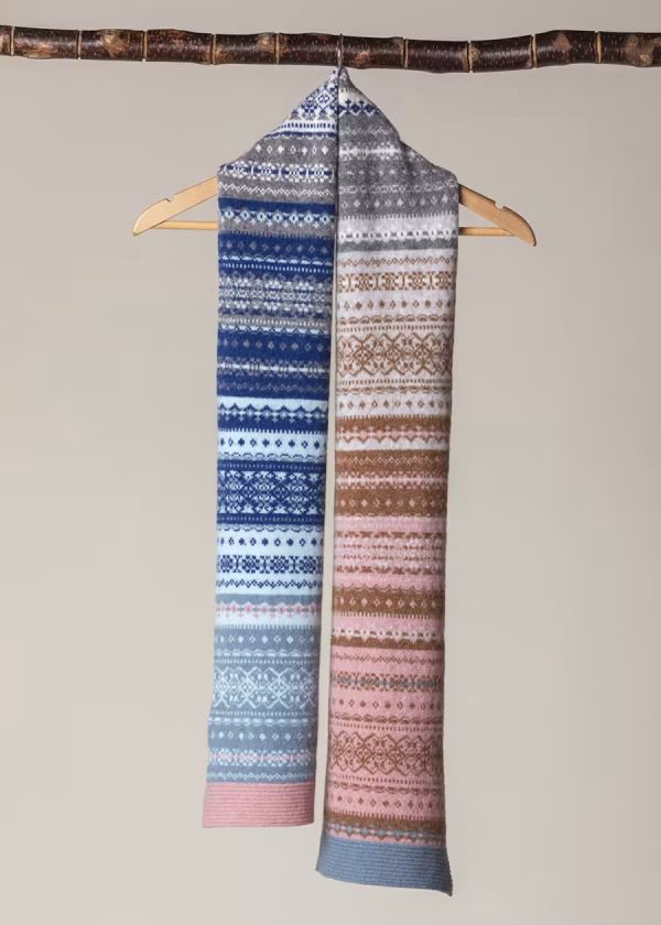 eribe alloa fairisle scarf dew