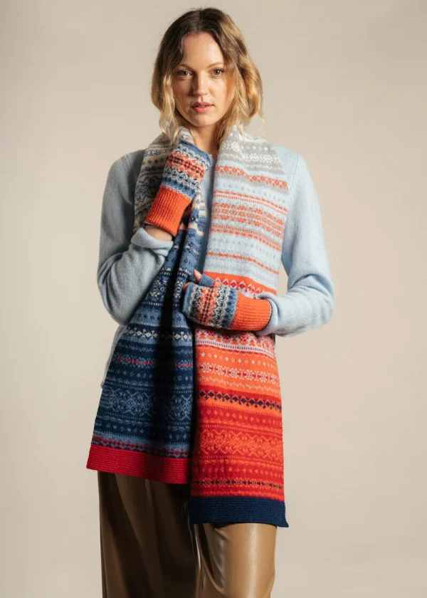 eribe eribe alloa fairisle scarf blue bella