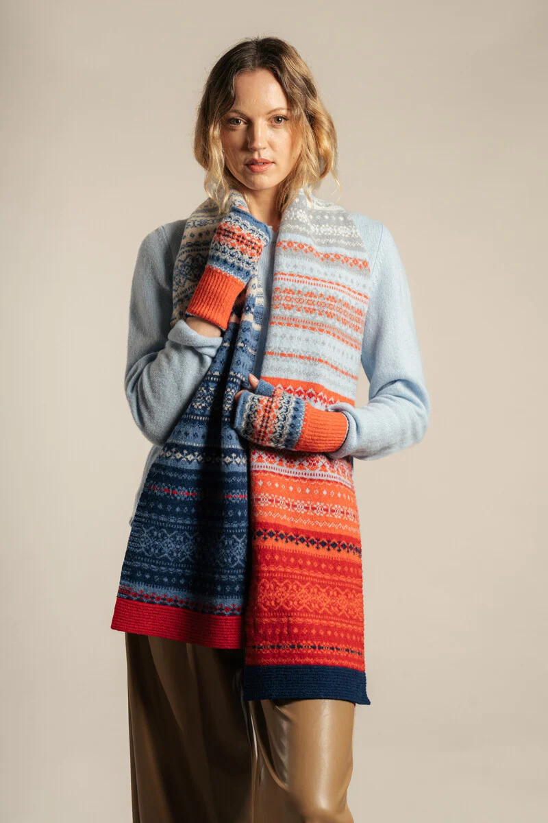 eribe eribe alloa fairisle scarf blue bella