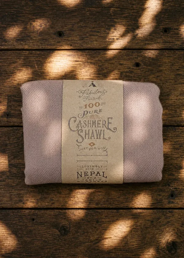 fairtrade cashmere shawl mink ww