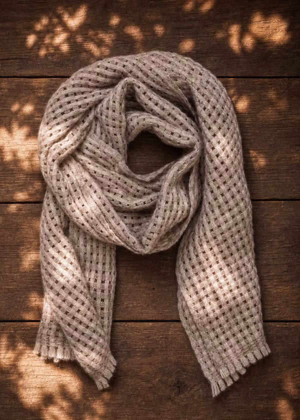 fairtrade neutral brown textured cashmere shawl ww