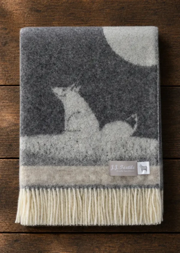 fox rose greypure wool throw ww