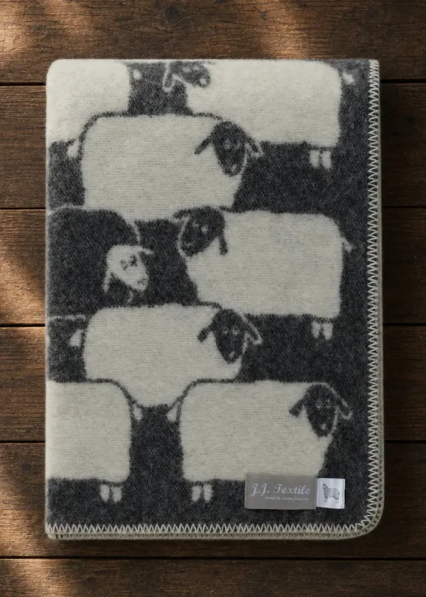 grey sheep herd pure wool throw ww