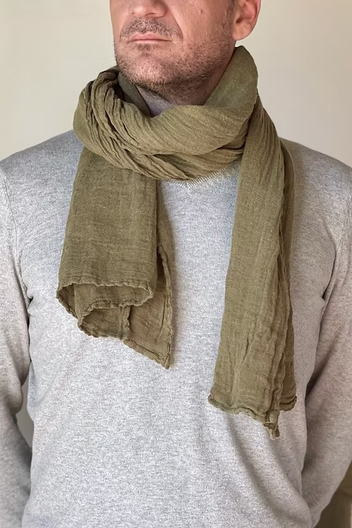 khaki scarf hemp