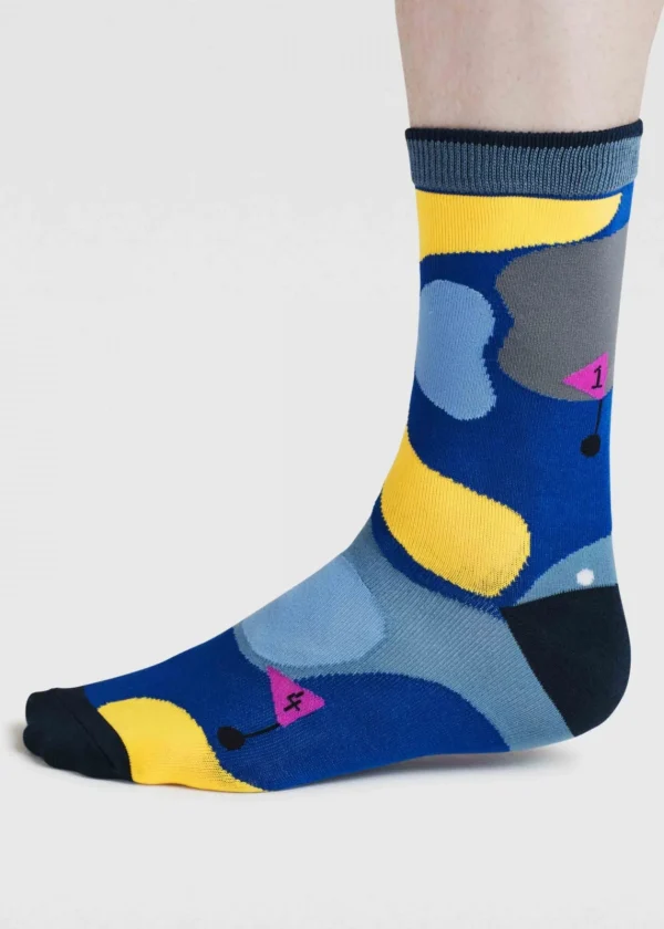 kinley golf blue bamboo socks ww