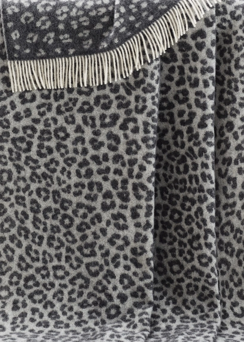 leopard print wool throw