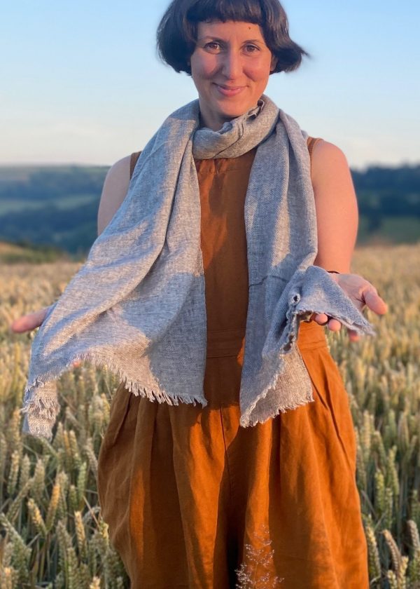 light grey fairtrade cashmere shawl ww1